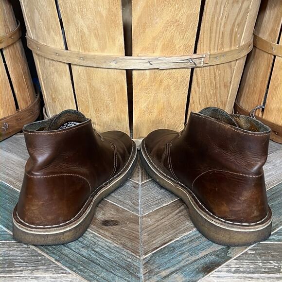 Clarks Originals Beeswax Brown Leather Crepe Sole Desert Chukka Boots Men Size 9 - Picture 8 of 11
